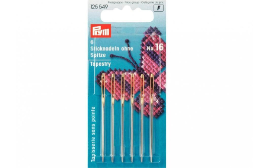 Sticknadeln 125549 Z1 Nadeln Sticknadeln ohne Sp. Prym ST 16 1,60 x 55 mm Silber/Gold