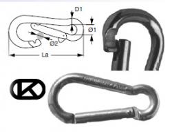 Karabinerhaken mit Key-Lock-Verschluss Sz1007v1 P1 Karabiner Karabinerhaken - Rostfreier Stahl - 100 mm