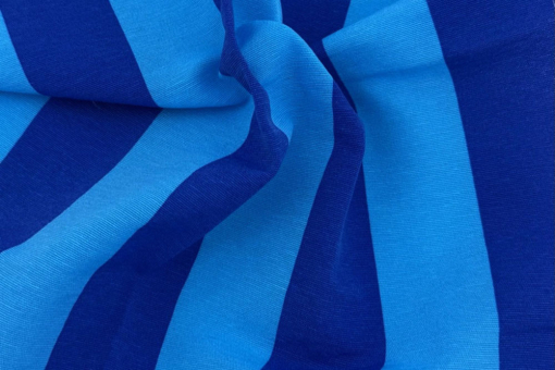 Beschichteter Stoff mit knalligem Blockstreifenmuster - ideal für Tischdecken, leichte Bezüge und vieles mehr Td5139 Dekostoff Outdoor Streifen Blau Outdoor Outdoor-Dekostoff - Streifen - Blau/HellblauDekostoff mit Streifen