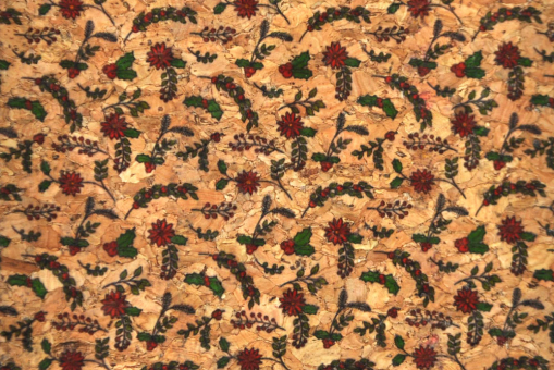Nachhaltiger Korkstoff mit feiner Struktur und  süßem Blümchen-Motiv Tg1179 Korkstoff Blumenwiese (1) Kork Stoffe Kork-Stoff - BlumenwieseKork-Stoff bedruckt mit Blumen