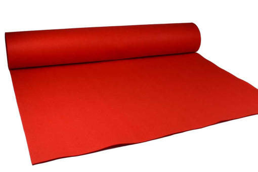 Stark gepresster, fester Vliesstoff in festlichem Rot - die nächste Gala kann kommen! Tg1248 Roter Teppich Stoff Dekorationsstoffe Roter Teppich - 1 Meter breitRoter Teppich