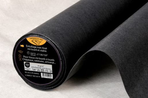 Aufbügelbares Polyester-Viskose-Vlies, speziell entwickelt für Stabilisierung von Accessoires und mehr Vl1036 Aufbuegelbar Schwarz Sonstiges Nähzubehör Vlies aufbügelbar - Schwarzaufbuegelbares vlies schwarz