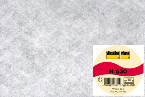 Aufbügelbares Volumenvlies für leichte bis mittelschwere Stoffe Volumenvlies H 630 Weiss Z1 Zubehör Volumenvlies H 630 - 90 cm - Weiß