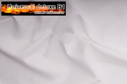 Weiss Allrounddeluxe B1 S4 1000 Z1 Universal Stoff deluxe B1 - schwer entflammbar - Weiß - 1,0 Meter