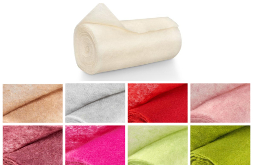 Leichte Filzmatte zum in schönen Melange-Tönen Wf1007 Farbtafel Weihnachten Uni Filzmatte Schafschurwolle - 55 cm breit