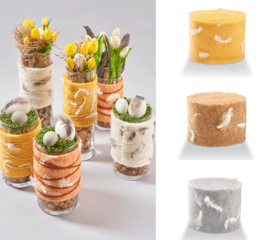 5-Meter-Rolle mit hochwertigem Filz aus 100% Schurwolle und Federn von glücklichen Gänsen Wo1037 Farbtafel 3 Woll-Filz Wollfilz mit Gänsefedern - 15 cm breit - 5-m-RolleFarbtafel für den Wollfilz mit Federn