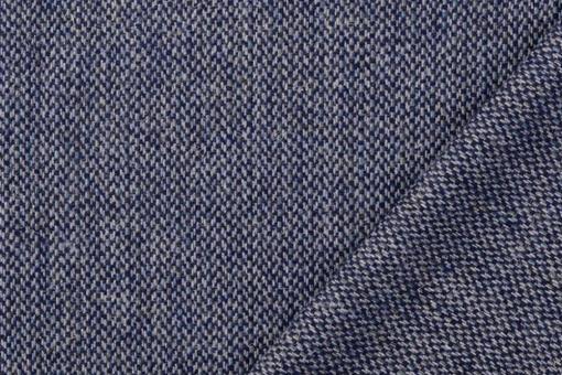 Robuster Mélange-Tweed im geometrischen Look – ideal für Jacke, Mantel, Rock oder stylische Home-Deko. Wo1049 Tweed Melange Blau Rueckseite Wollstoffe / Wollfilz Tweed-Stoff - Blau MelangeTweedstoff in Blau Melange
