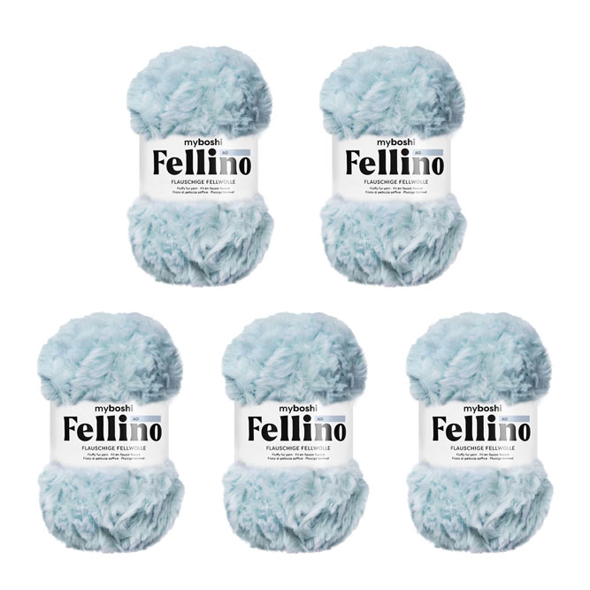 Voluminöse, flauschige Wolle, die an Kunstfell erinnert - für super flauschige Projekte! B2b Myboshi Fellino Farbe Ao Wf851 5 Knaeuel Produktansicht Main 2048 2048(1) Mützenwolle Myboshi Fellino - 100 g - AoWolle, die die an Kunstfell erinnert, in zartem Hellblau