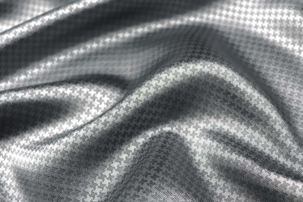 Jacquard-Taft deluxe - Pepita - Silber 