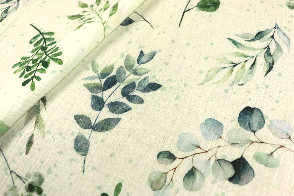 Musselin Digital - Eukalyptus-Aquarell 