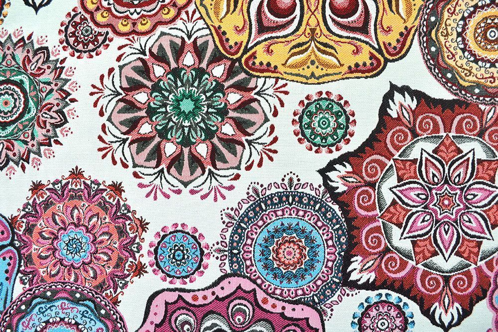 Jacquard Stoff Mandala Crazy