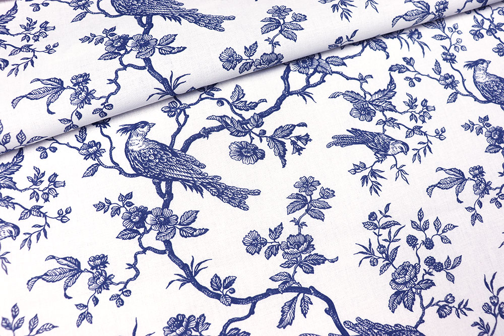 Renforcé-Baumwolle - Toile de Jouy Birds - 280 cm 