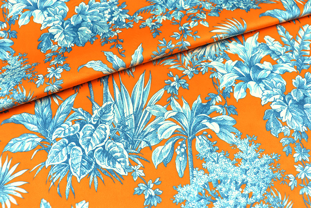 Samt-Dekostoff - Digitaldruck - Exotic Toile 