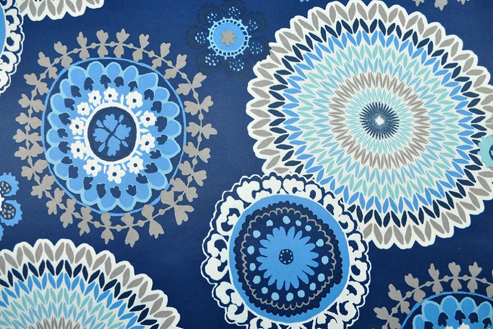 Blackout Stoff Mandala Blau