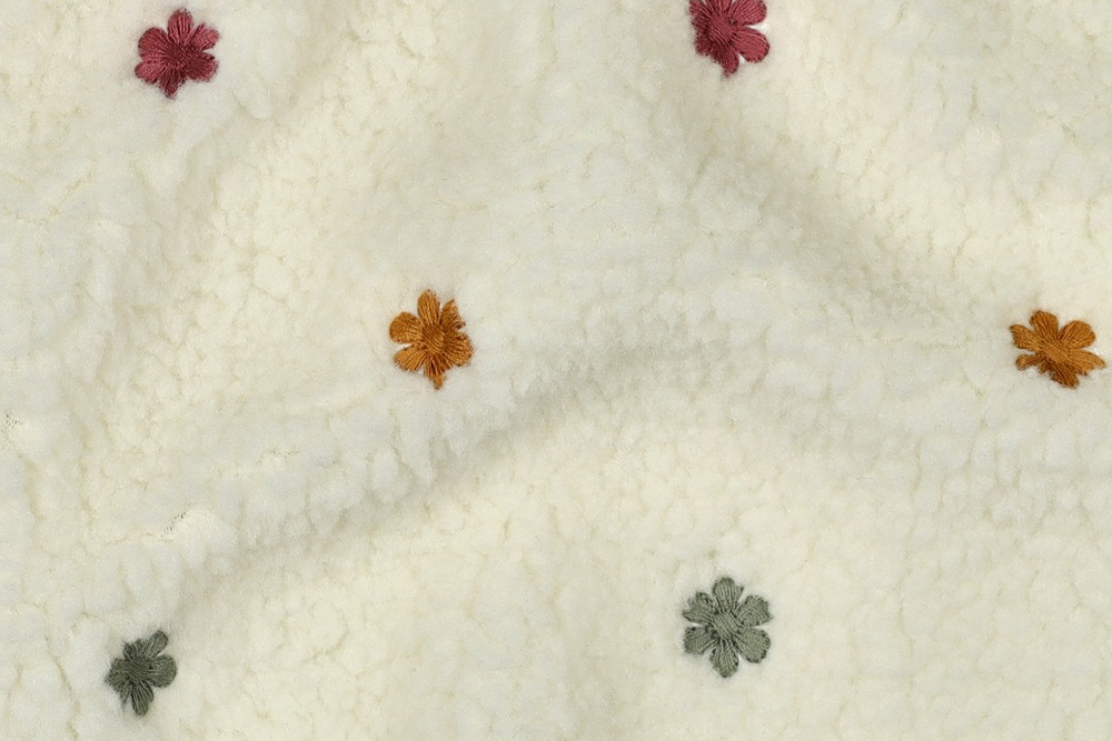 Sherpa Fleece - Gestickten Blumen 