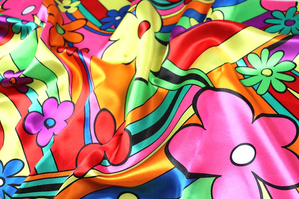 Satin - Rainbow Flowers 