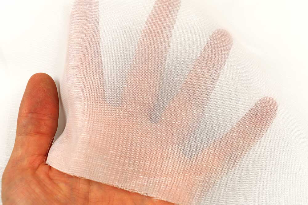 Voile Oslo - Weiß transparent - 300 cm hoch - Bleiband 