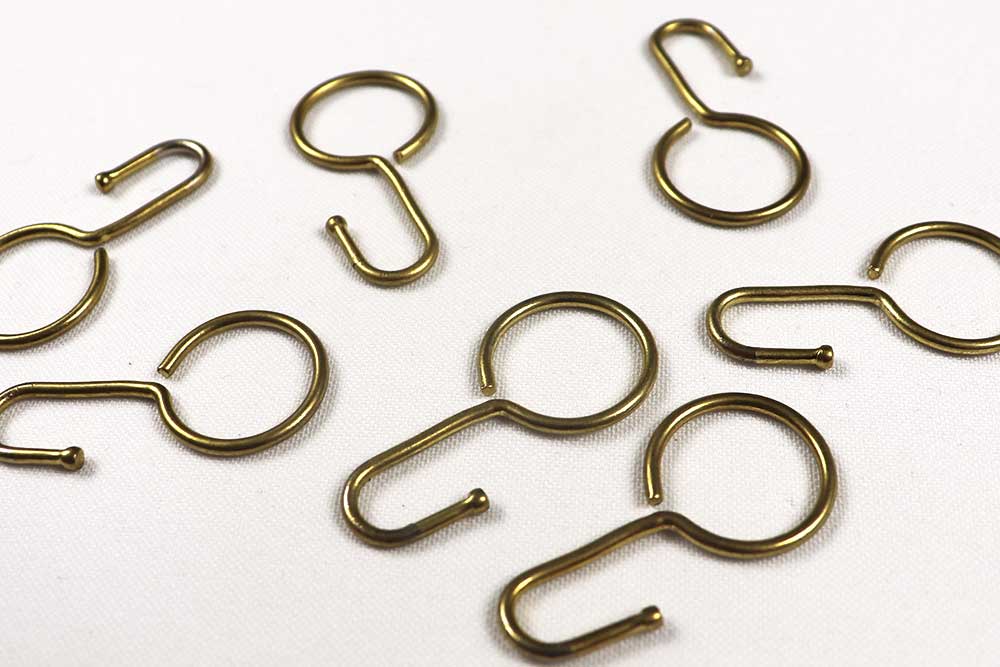 20x Seilhaken Metall - vermessingt 