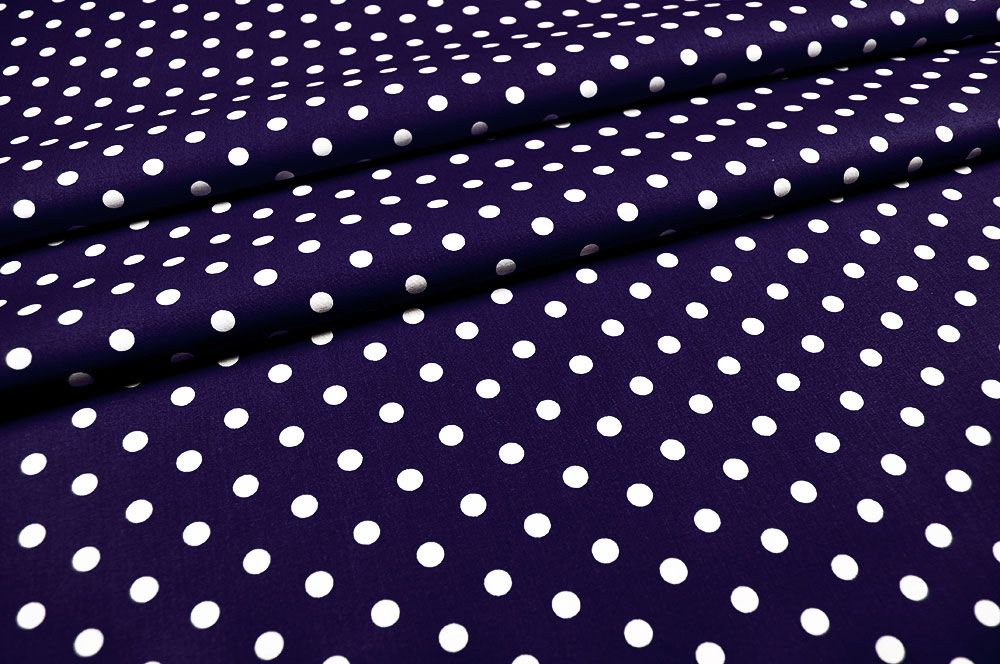 Baumwollstoff - Big Dots - Nachtblau/Weiß 