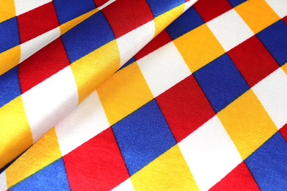 Baumwoll-Viskose-Satin - Bunte Rauten 