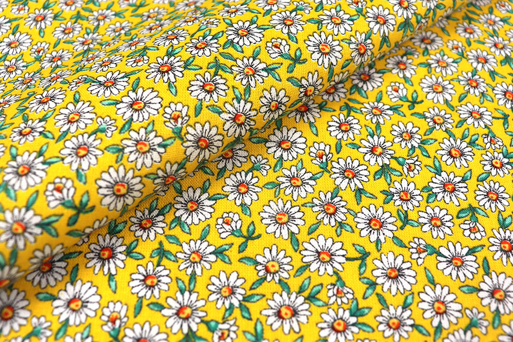 Baumwollstoff - Gänseblümchen - Gelb 