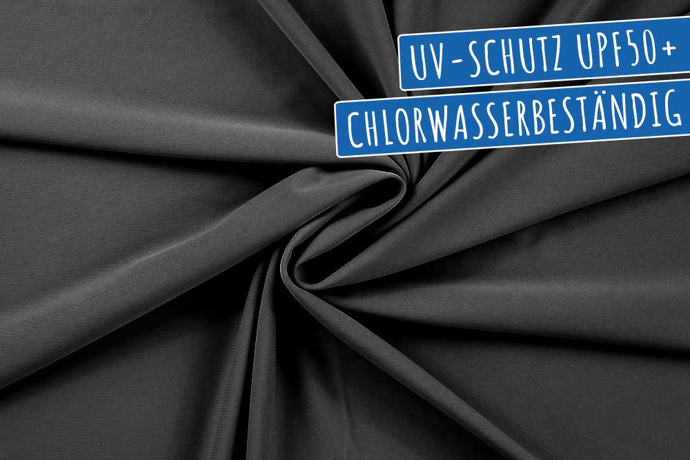 Badeanzugstoff - Chlorwasser/UV-Schutz - Schwarz 