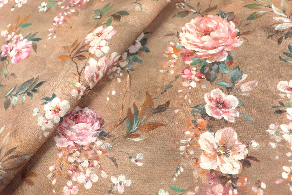 Dekostoff - Vintage Rosen - Erde 