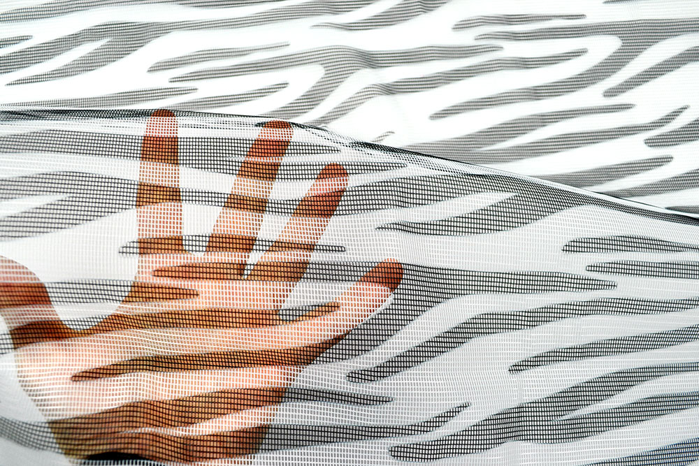Moskitonetz mit animalischem Muster 133 101685 Tierdruck   Zebra Farbtafel  S4 Ohne(1) Moskitonetz Meterware Moskitonetz-Stoff - Tierdruck - Zebra
