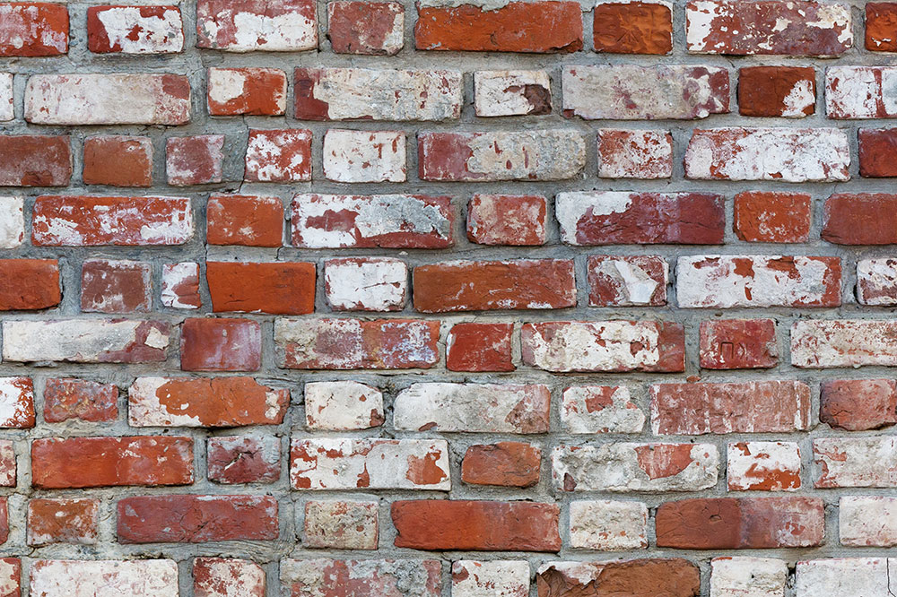 Permanent schwer entflammbarer Dekostoff aus Trevira CS mit realistischem Mauer-Print 102 105020 Permanent schwer entflammbar Trevira CS - Vintage-Mauer