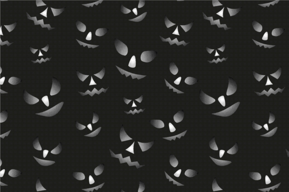 Vielseitig einsetzbarer Universalstoff mit Halloween-Motiv  103433 Satin Stoff Halloween Augen Wei Universalstoff - Halloween Augen Weiß