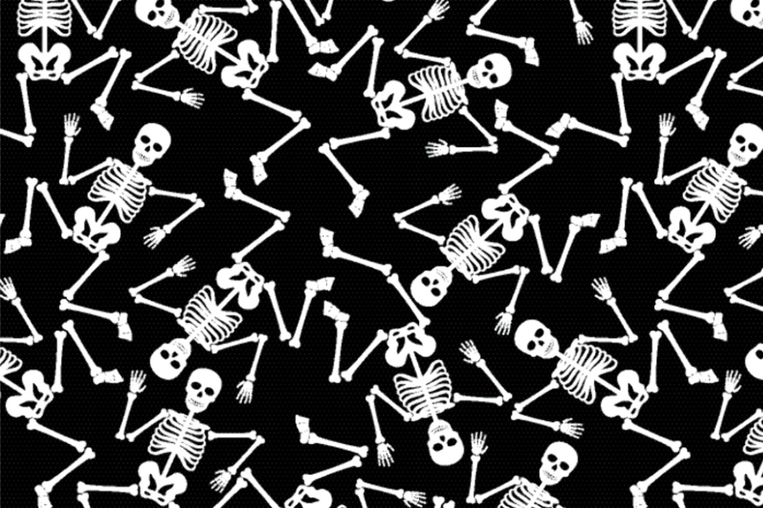 Leichter Baumwoll-Popeline für verschiedenste Einsatzbereiche geeignet mit tollem Halloween-Motiv 103488 (1) Baumwollstoff Horror No 2 Skelette Baumwolle sonstige Baumwoll-Popeline - Halloween No.2