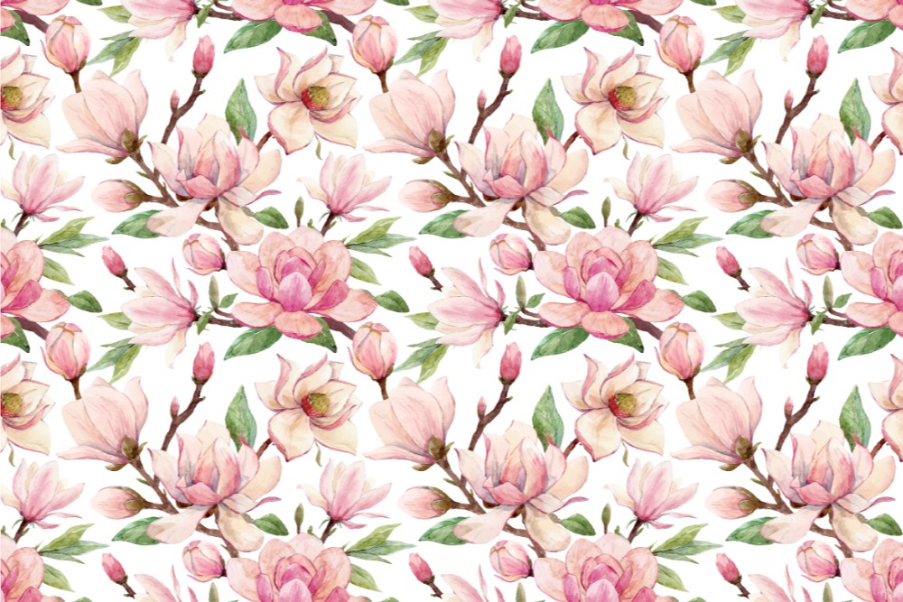 Feiner Gardinenstoff mit einem Traum von einem Blumenmotiv! 107181 Voile Magnolia Ros Transparent Hand Gardinen transparent Voile - Magnolia Rosé