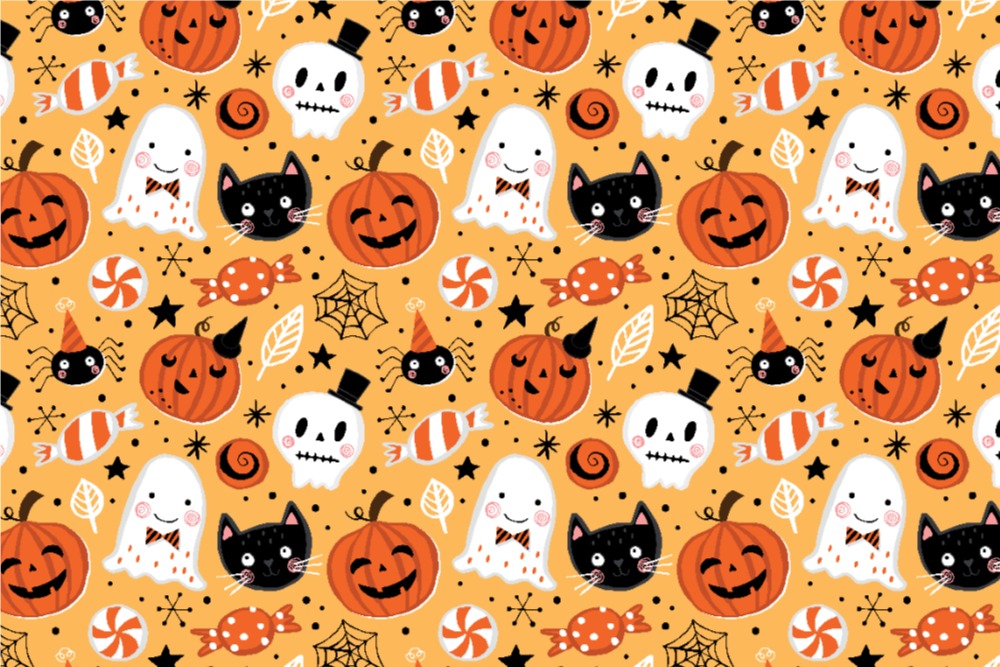 Toller Dekostoff mit süßem Motiv - super für tolle Dekorationen und vieles weitere mehr! 108934 Dekostoff Halloween Dekostoff - Süßes Halloween
