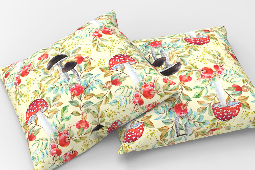 Ab in die Pilze! Dieser weiche Dekostoff ist genau das Richtige für alle Naturfreunde und Herbstkinder Dekostoff Herbstwald Pilze Shop Dekostoffe Pflanzen Dekostoff - Herbstwald