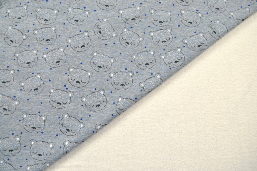 Doppelseitiger Stoff mit niedlichem Kinder-Motiv - ideal für Bekleidung und vieles mehr! Bk7221 Alpenfleece Baby Baer S4y Kinderstoffe Alpenfleece - Baby-Bär