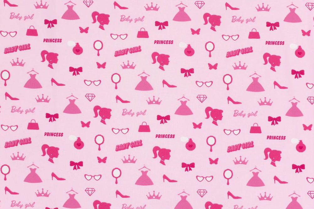 Knallpink, super schick und echt bequem - einfach der perfekte Stoff für kleine Prinzessinnen! Bk7495 Jersey Pink Kinderstoffe Baumwolljersey - Barby Princess