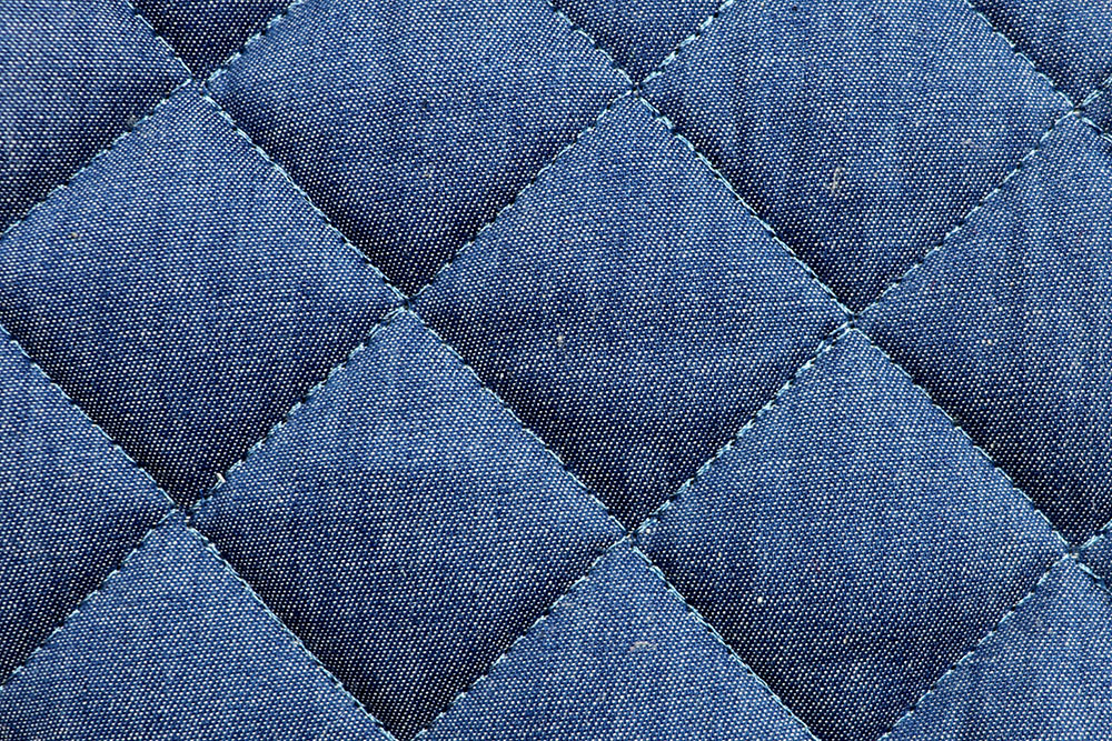 Dicker Wattestepper mit Denim-Vorderseite und Teddyflausch-Rückseite! Bk7518 Jeans Stepper(1) Watte/-Vlies Jeans-Stepper mit Flausch-Rückseite
