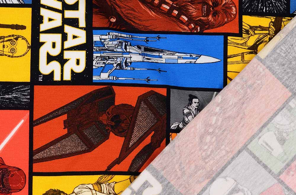 Nähen Sie sich eine Galaxie – stylisch, bequem, galaktisch! Bk7663 Jersey Digital Star Wars Kinderstoffe Jersey Digital - Star Wars©