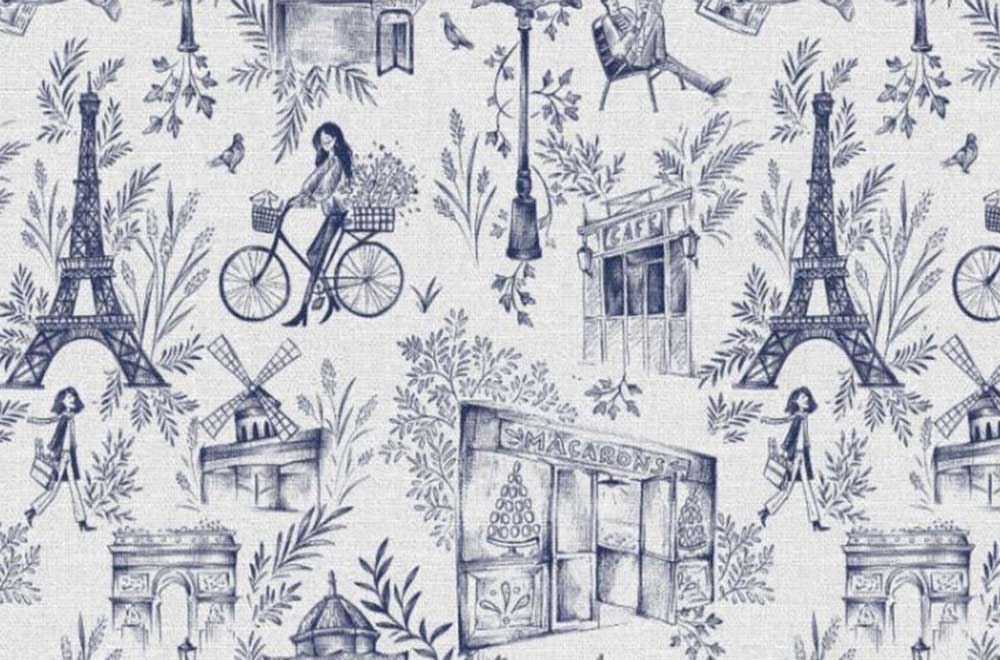 Entdecken Sie den Charme von Paris auf hochwertigem Baumwollstoff Bk7692 Viskosestoff Paris Traum 1 Dekostoffe City Halbpanama Baumwolle - Toile Amelie