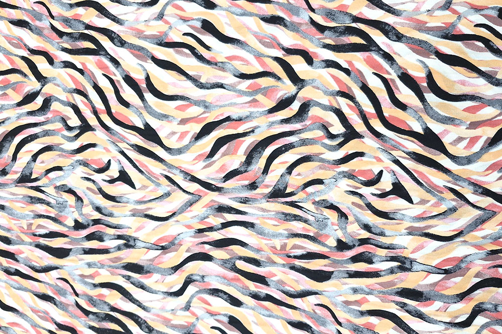 Geschmeidige Viskose mit modischem Design - ein Hingucker für luftige Bekleidung! Bk7758 Viskosestoff Zebra Abstrakt Viskose Viskosestoff - Flash Summer