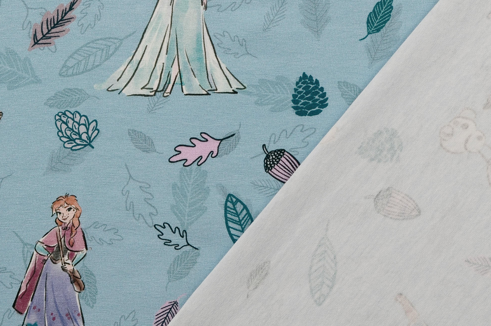Weicher Jersey mit Elsa, Anna, Sven & Olaf – zauberhaftes Frozen™-Design für kuschelige Lieblingsstücke. Bk7866 Baumwolljersey Frozen 02 Digital Baumwolljersey - Frozen™ Winterzauber