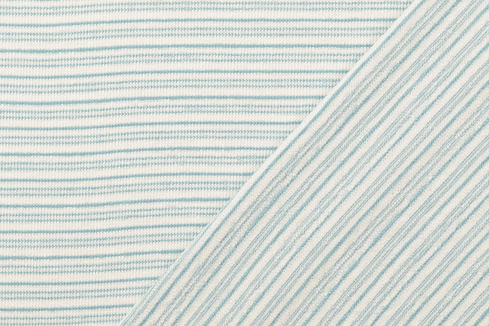 Gemütlicher French Terry mit Streifen – weich, lässig und wie gemacht für Ihre neuen Lieblingsstücke. Bk7886 Frenchterry Sweatshirt Stoffe French Terry - Garngefärbte Streifen - Aqua