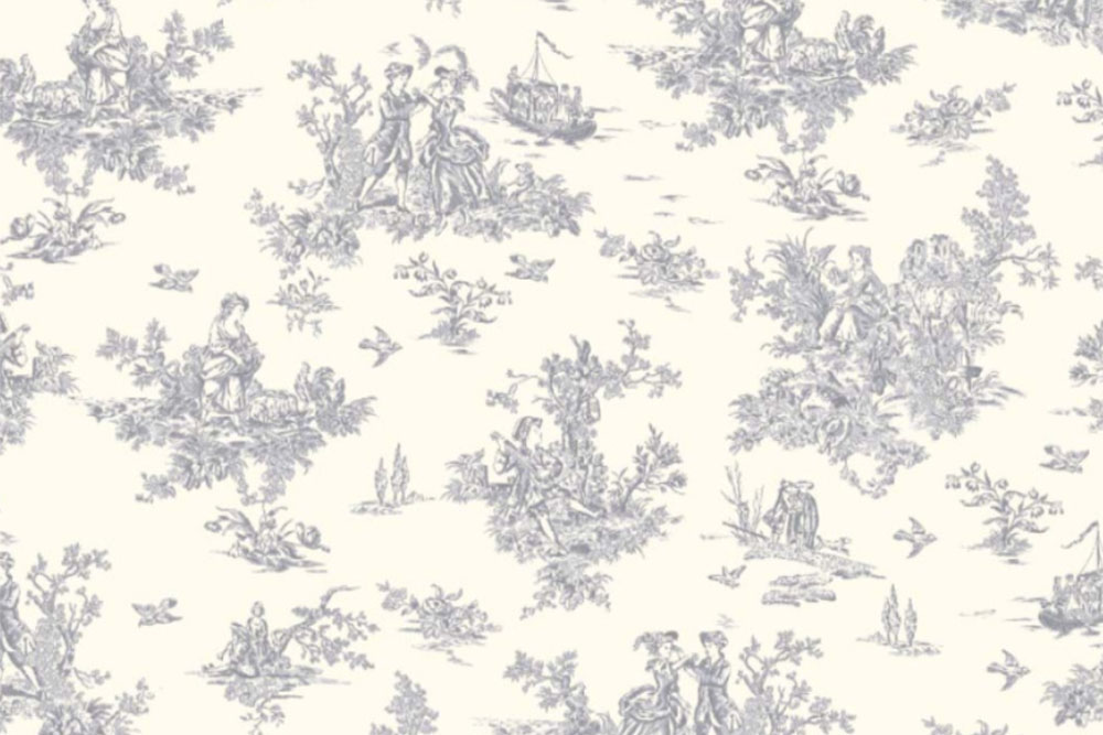 Pure Nostalgie auf geschmeidiger Viskose - ein Traum für elegante Blusen, Kleider, Schals und mehr Bk7982 Viskosestoff Toile De Jouy Viskose Viskosestoff - Toile de Jouy