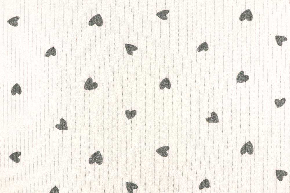 100 % Baumwolle, fein gerippter Strick, süße Herzchen = ein herrlich weicher Traum von einem Stoff! Bk7983 Rippjersey Herzen S4 Juni Rippjersey - Herzchen
