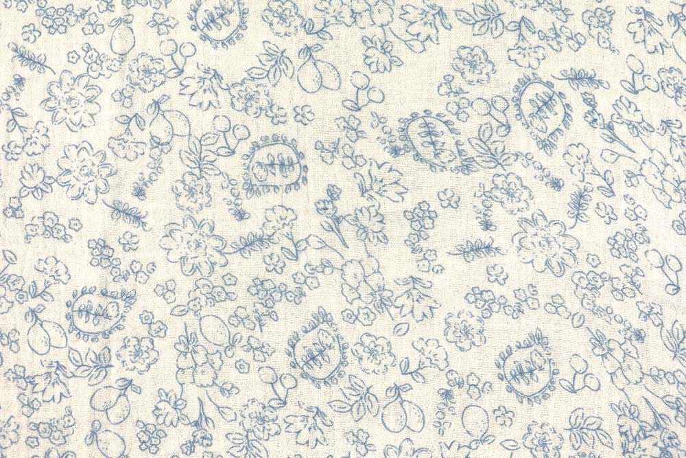 Überbreiter Musselin im Toile-de-Jouy-Stil - ideal für Decken, Bettwäsche und stilvolle Kleidungsstücke Bk7984 Musselin Frucht Toile de Jouy Musselin - Toile Floral - 250 cm