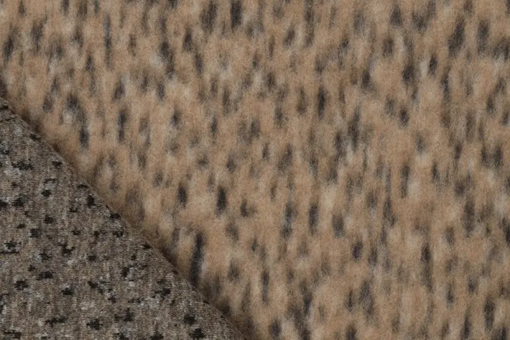 Gemusterter Sherpa Fleece im warmen Ethno-Look – weich, warm und ideal für Kleidung & Deko. Bk7986 Loden Schakal S4y Lodenstoffe Loden - Schakal