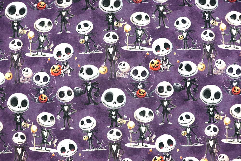 Genießen Sie die schaurig-schöne Halloween-Nacht und nähen Sie aus diesem digital bedruckten Jersey kultige Kreationen Bk7991 Jersey Totenkoepfe S4 Kinder Jersey Premium - Halloween
