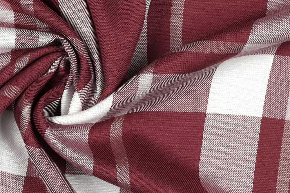 Durchgefärbte, reine Viskose mit klassischem Karo-Design - wunderbare Qualität für Blusen, Kleider und mehr Bk8001 Viskosestoff Garngefaerbt Karo Viskose Viskose garngefärbt - Holzfäller-Karo