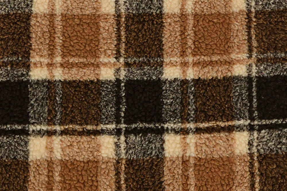 Kuscheliger Sherpa Fleece trifft auf klassisches Karo-Muster. Ein Must-Have für Herbst-Liebhaber Bk8012 Sherpa Karo Fleecestoffe Sherpa Fleece - Tartan