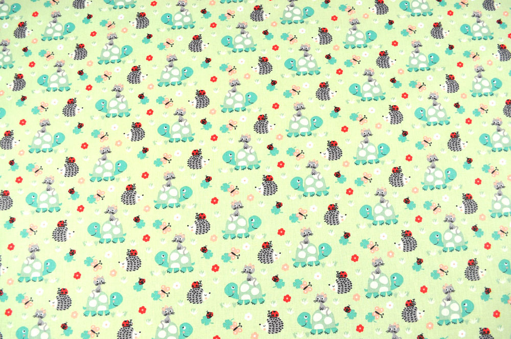 Tolles Kindermotiv auf hochwertiger Baumwoll-Meterware - ideal für Heimtextilien aller Art und vieles mehr Co6553 Baumwollstoff Schildkroeten S4y Kinderstoffe Baumwollstoff - Schildkröte